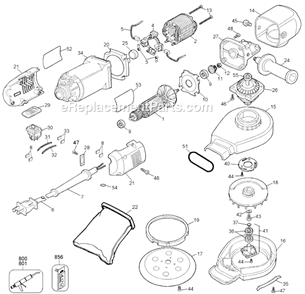 Part Location Diagram of 151416-01 DeWALT Sander Pad (hook And Loop, 6 V